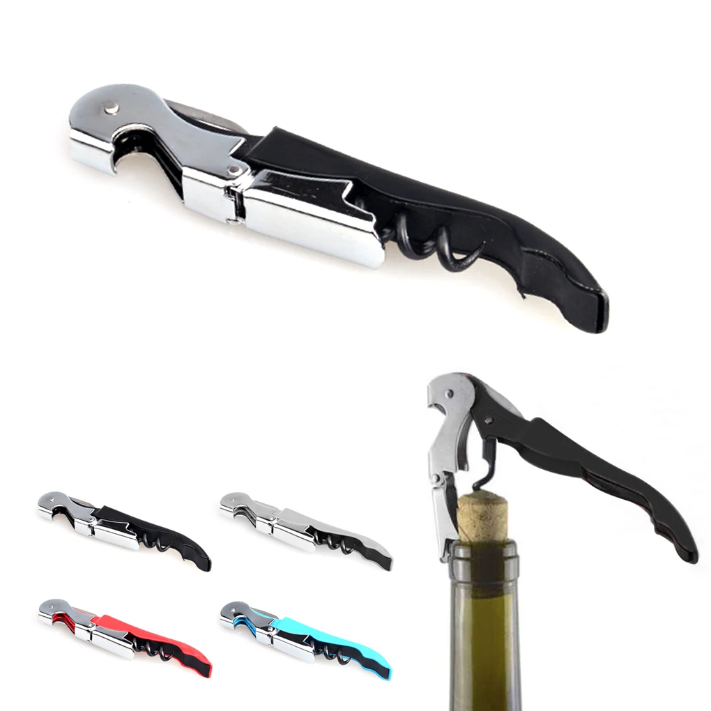 Wine Bottle Cap Opener Corkscrew Stainless Steel Metal With Plastic