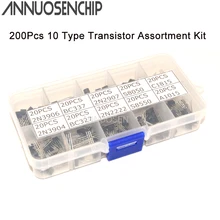 200 шт. 10 Тип транзисторный набор транзистор BC337 BC327 2N2222 2N2907 2N3904 2N3906 S8050 S8550 A1015 C1815 Diy Kit