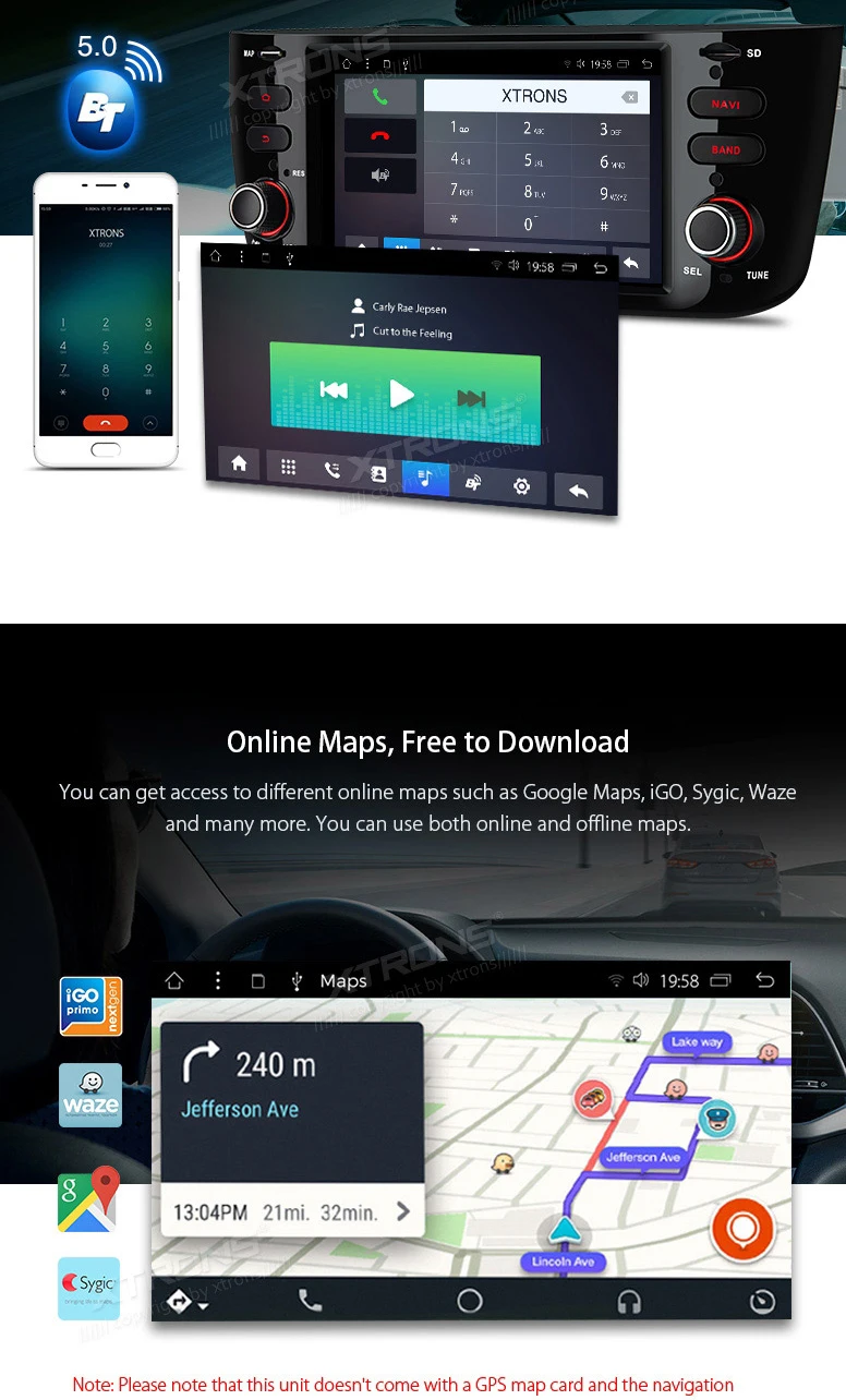 Clearance 6.2" Android 7.1 Nougat Car Multimedia Navigation GPS Radio for Fiat Punto 2012-2018 & Linea 2012-2018 & Punto Evo 2009-2012 7