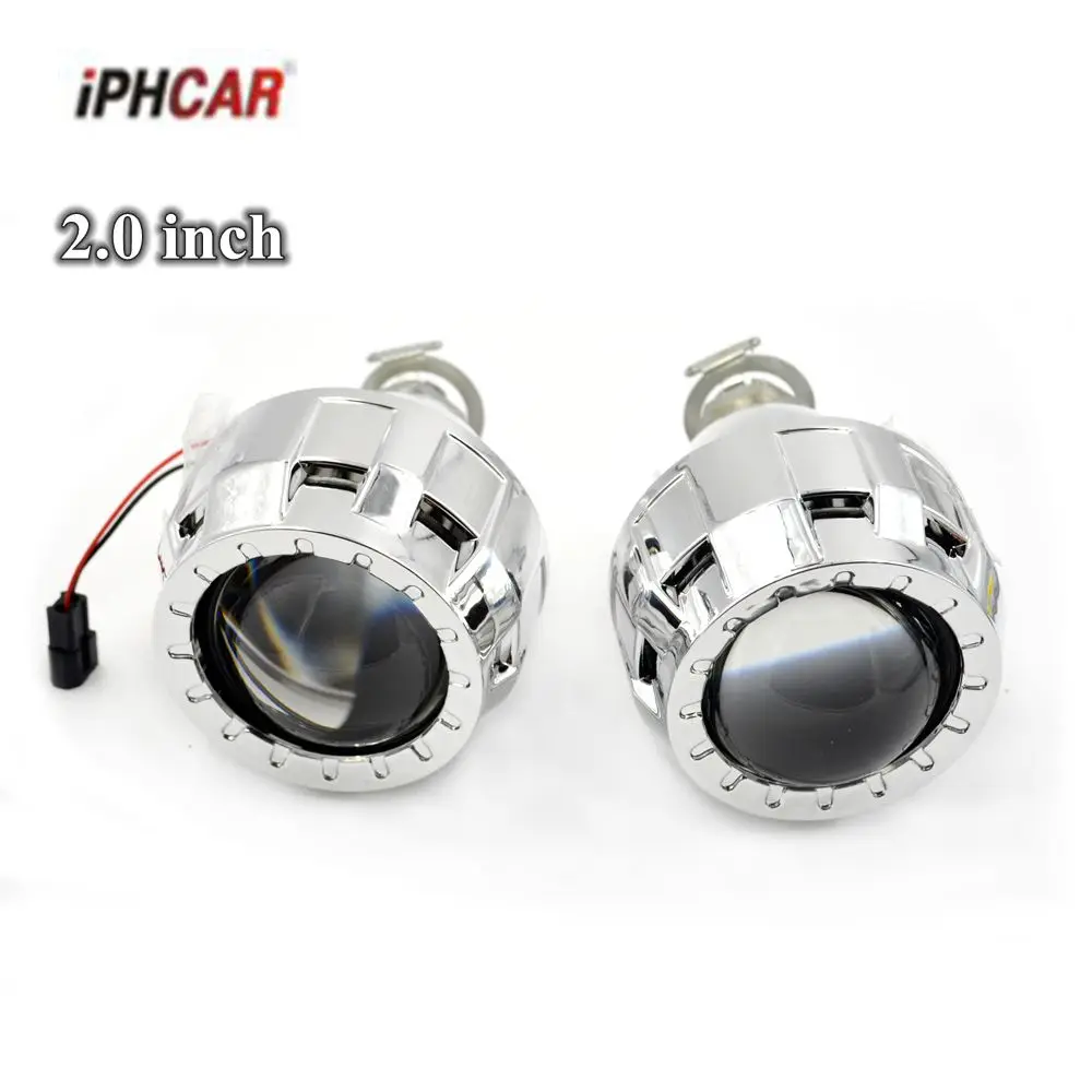 2pcs 2 0 inch car Bi xenon Bixenon Projector lens with shrouds mask H1 H4 H7