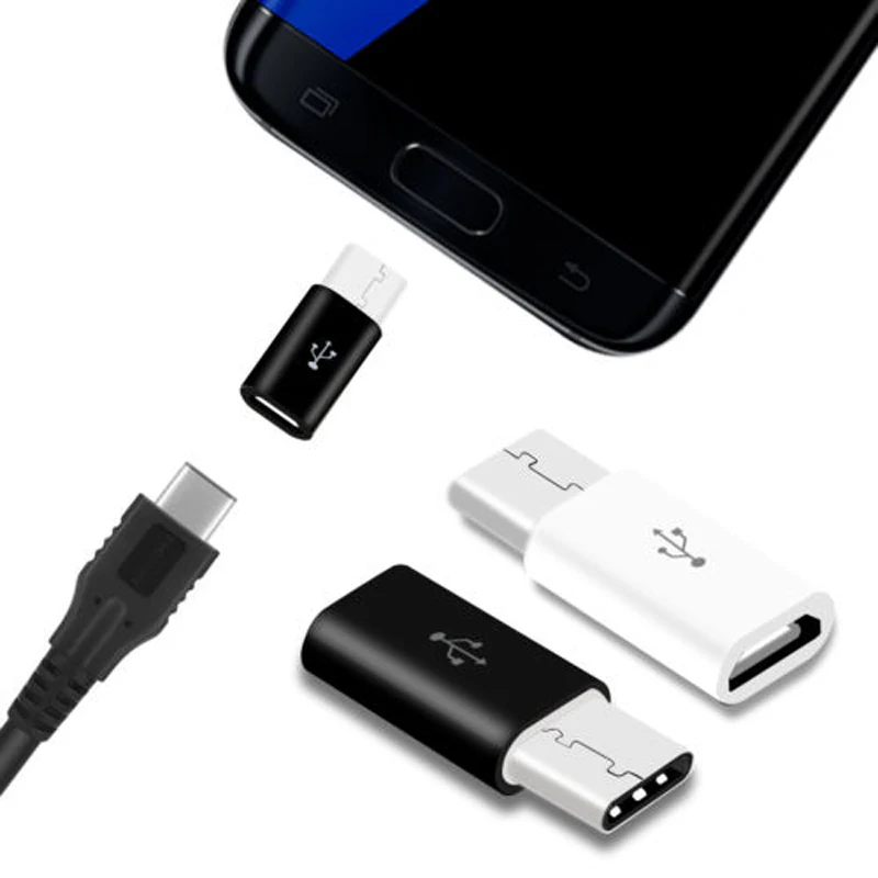 2 шт./лот USB 3,1 Тип C Male к микро-usb Female адаптер конвертер разъема USB-C черно-whitel OTG V8