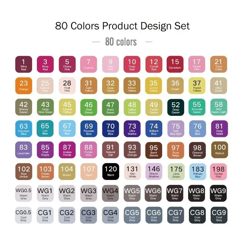 Touchmark 30/40/60/80 Цвет двойной головкой набор маркеров для живописи алкоголя эскиз Маркеры Ручка для искусства раскрашивания манга дизайн искусство Сделано в Китае - Цвет: 80 Product Set