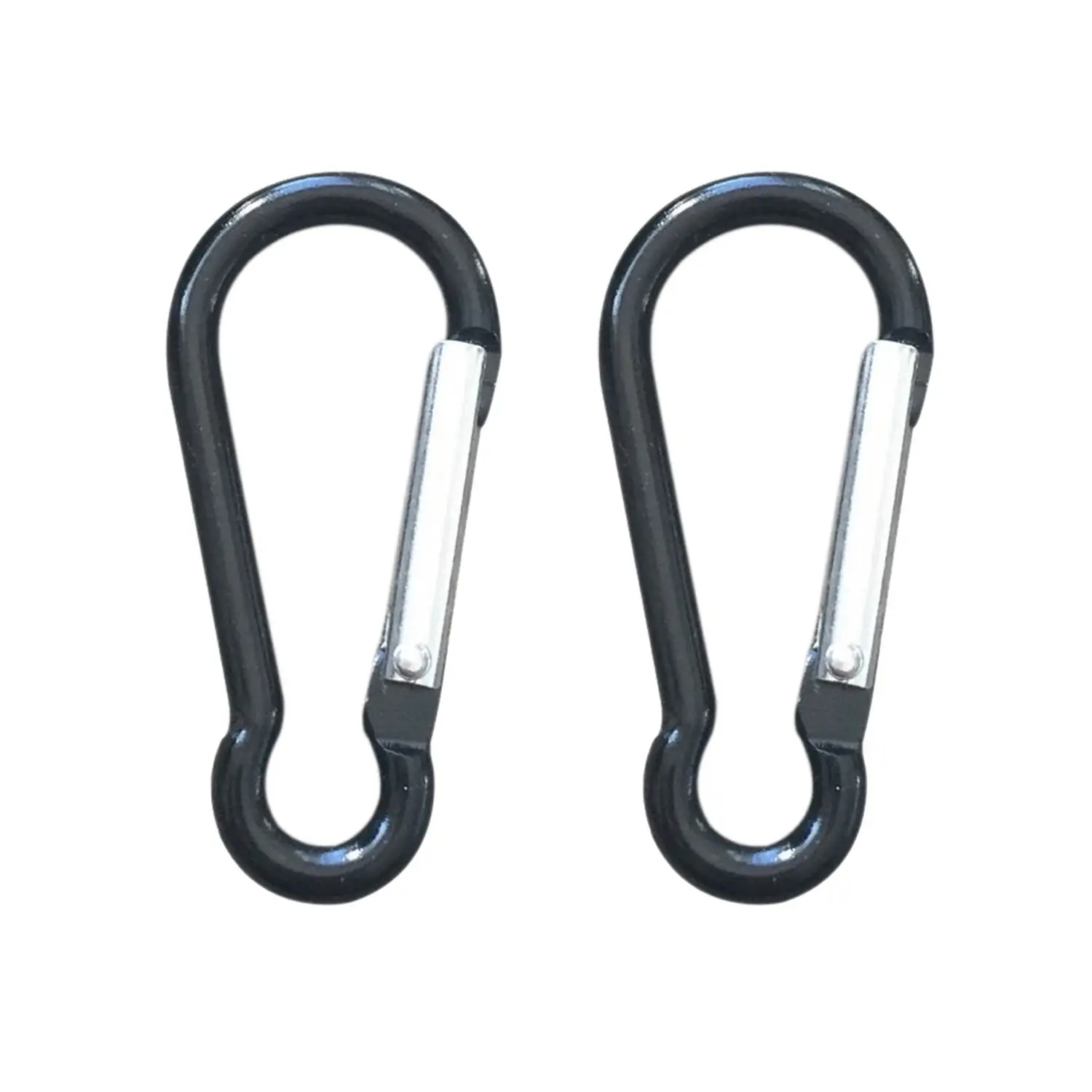 LGFM Carabiner Clip Lock Hook Keychain Black Small 100pcsin Outdoor