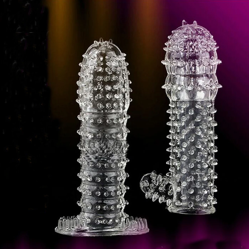 Sex Toys 2pcs Spike Clitoris Massage Delay Penis Sleeve lasting Enlargement Crystal Vibrator Condom erection aid extend