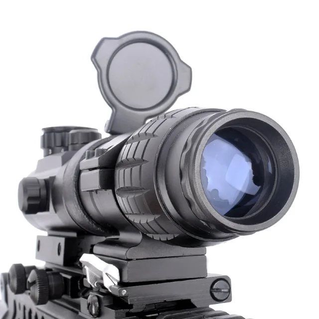 Mira óptica WIPSON con lupa 3X, miras compactas de mira telescópica de caza con cubierta abatible hacia arriba apta para montura de riel de Rifle de 20mm - Imagen 3