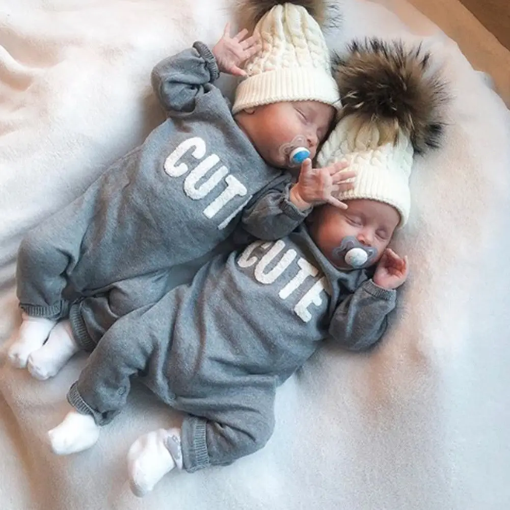 

0-24M Newborn Kids Baby Boy Girl Casual Jumpsuit Long Sleeve Cute Romper Autumn winter Cotton Clothes Home pajamas Outfits