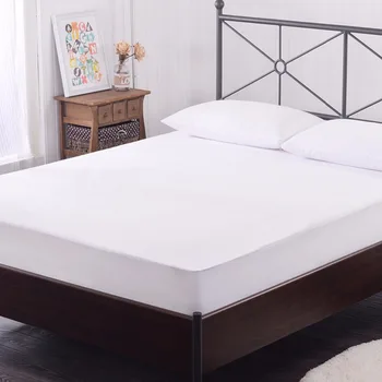 

152X203cm 100% Cotton Waterproof Mattress Protects Against Dust Mites And Bacteria Fitted Sheet Mattress Cover Queen Size White