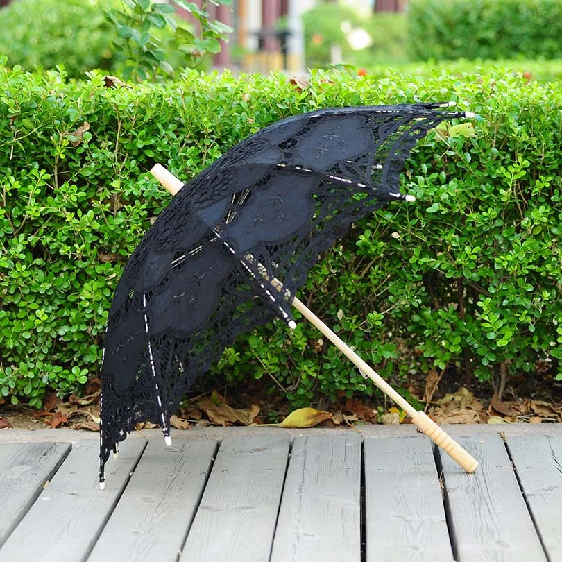 QUNYINGXIU Модный свадебный черный декоративный зонтик ручной работы танцевальная фотография Реквизит вышитый зонтик ремесло кружева зонтик