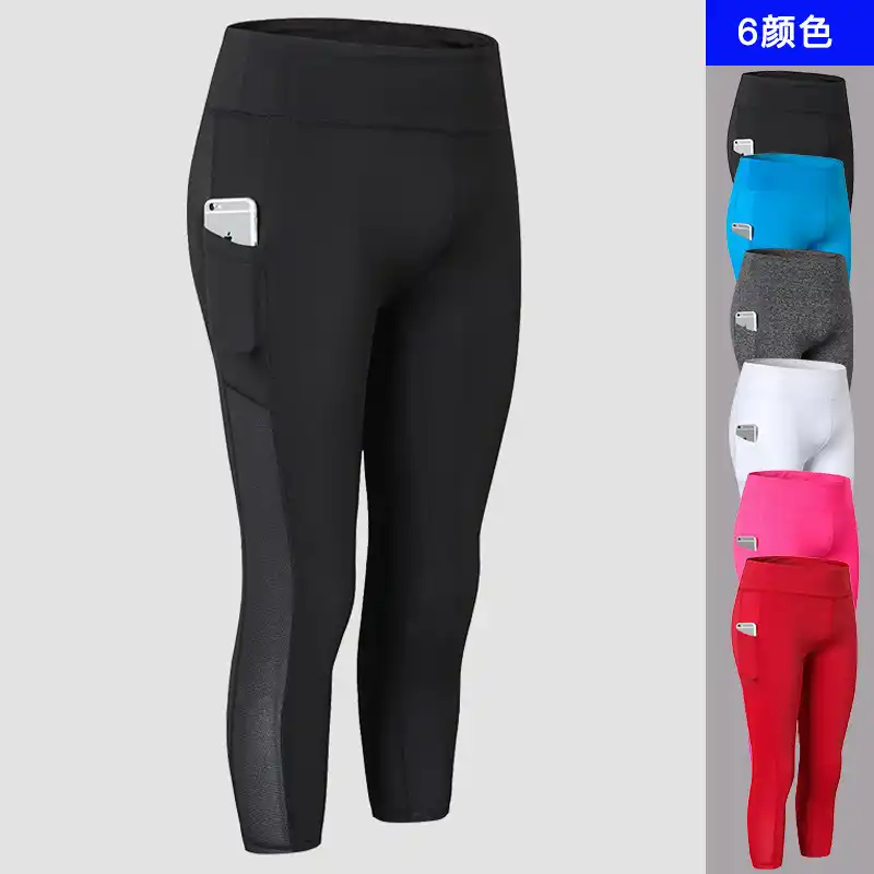 capri running pants with pockets