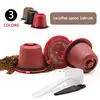 3pcs/pack Refillable Reusable for Nespresso Coffee Capsule With 1PC Plastic Spoon Filter Pod For Original Line Siccsaee Filters ► Photo 3/6