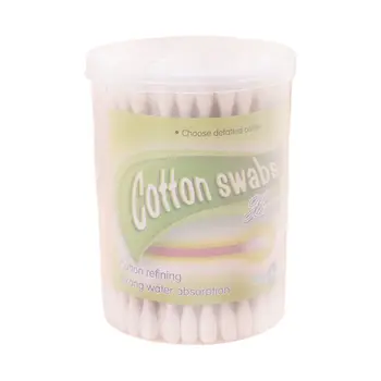 

100Pcs/Box Double Tipped Cotton Swabs Wooden Handle Keyboard Fingernail Ear Cleaning Buds Sticks Multipurpose Makeup Beauty Tool