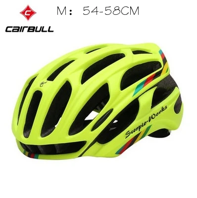 Cairbull светодиодный светильник дорожный велосипедный шлем Casco Ciclismo интегрально-Формованный велосипедный шлем MTB велосипедный спортивный защитный шлем 212 г 5 видов цветов - Цвет: Fluorescent yellow M