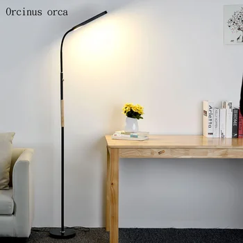 

Nordic minimalist LED dimming floor lamp living room bedroom bedside lamp modern American style creative iron floor lamp