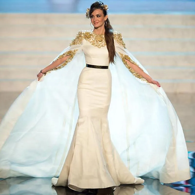 2016 Elegant Saudi Arabia Trumpet Formal Evening Dresses Dubai Abaya