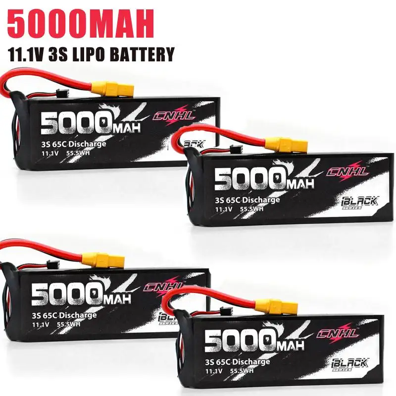 

1/2/4PCS CNHL BLACK SERIES 5000mAh 11.1V 3S 65C XT90 Plug Lipo Battery for RC Drone FPV Racing DIY Accessories Replacment Part