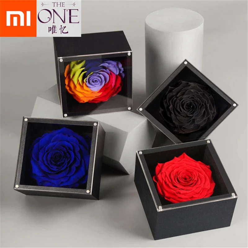 

Xiaomi The One Forever Rose Flower Preserved Immortal Fresh Rose In Box Cloche Wedding Decorations Unique Gifts