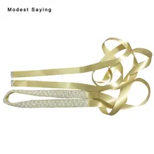 Очаровательная Шампанское свадебная Ремни с жемчугом свадебное Пояса Новинка года пояс Ceinture Femme strass Свадебные аксессуары