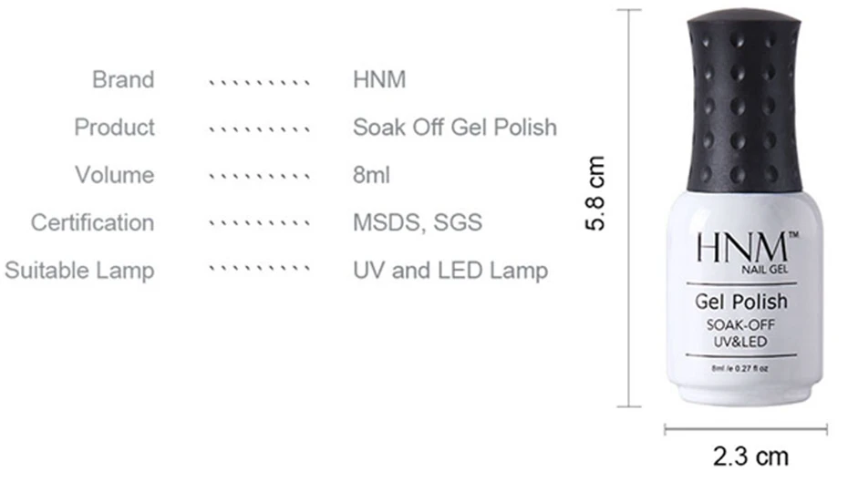 HNM 8 мл синий цвет гель лак Vernis Полупостоянный УФ-гель для ногтей замачиваемый Гель-лак для нейл-арта Блеск лак для ногтей GelLak