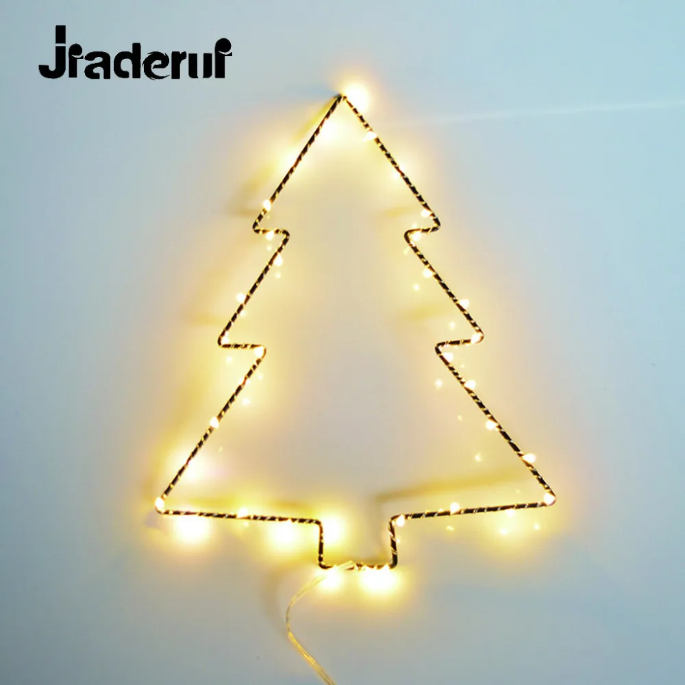 Jiaderui LED Christmas Tree Iron Night Light Warm White Decor Room Wedding Garland Holiday Wall ...