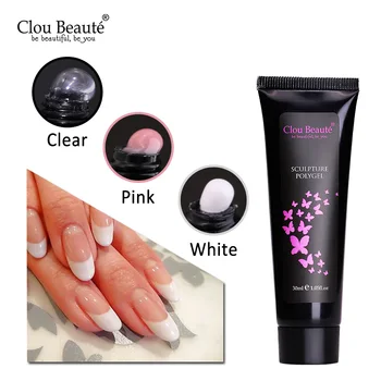 

Clou Beaute Builder Gel Nail Polish Pink White Clear UV Gel Polish Nail Extension Quick Building Jelly Gel French Manicure