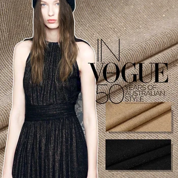 

free shipping! gold thread knitted apparel fabrics soft cotton fabric wholesale high quality cotton cloth