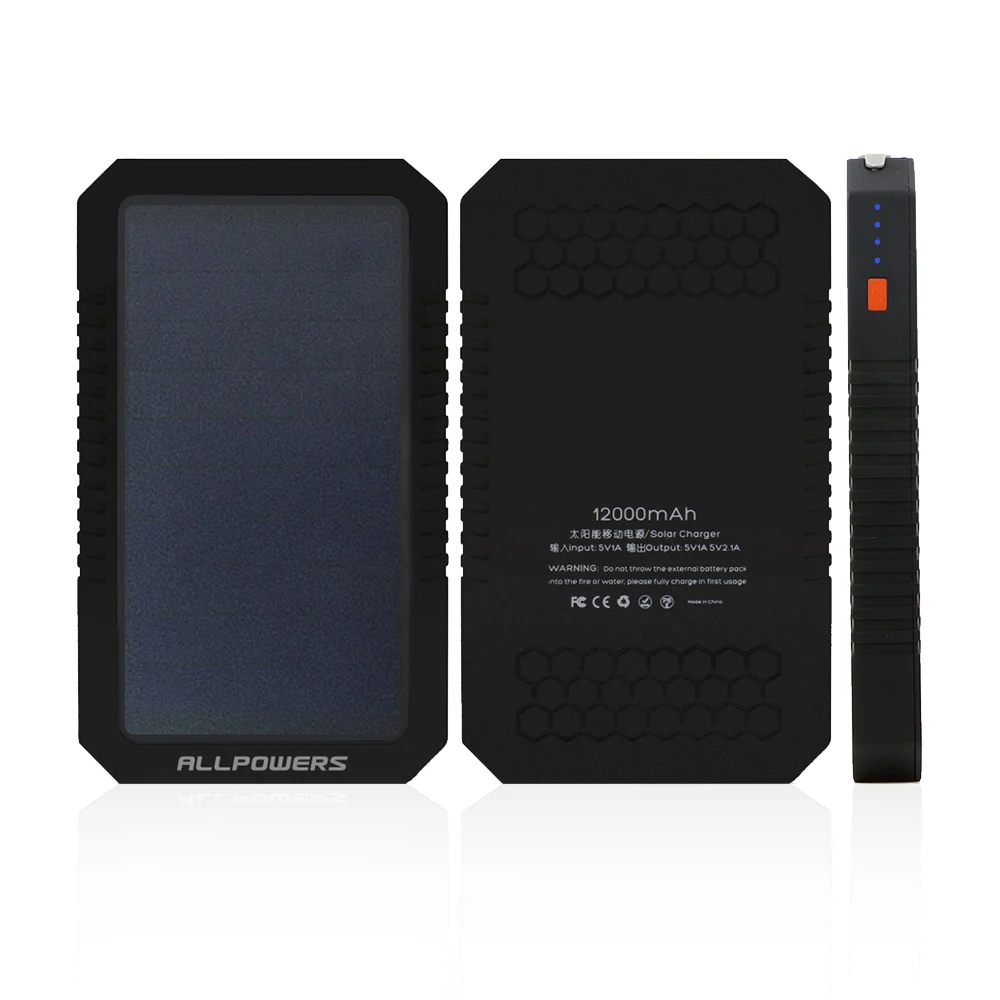 

High Quality Li-polymer Solar Power Bank Phone External Battery Dual USB Output Powerbank for iPhone 6 6s 7 8 iPhone Xr Xs.