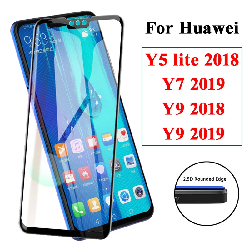 Защитное стекло для huawei y9 y7 y5 2018 защита экрана y 5 7 9 lite 2019 light hauwei huavei huawey защитная