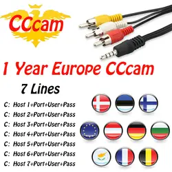 7 линии CCcam 1 год Испания/Португалия/NL/Европа CCCAM резких перемен температуры для V7S/V7 HD/IPS2 DVB-S2 спутниковый ресивер полный декодер 1080 P