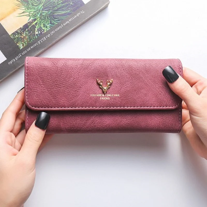 

Hot Sales Brand Wallet Women Scrub Leather Lady Purses High Quality Ladies Clutch Wallet Long Female Wallet Carteira Feminina