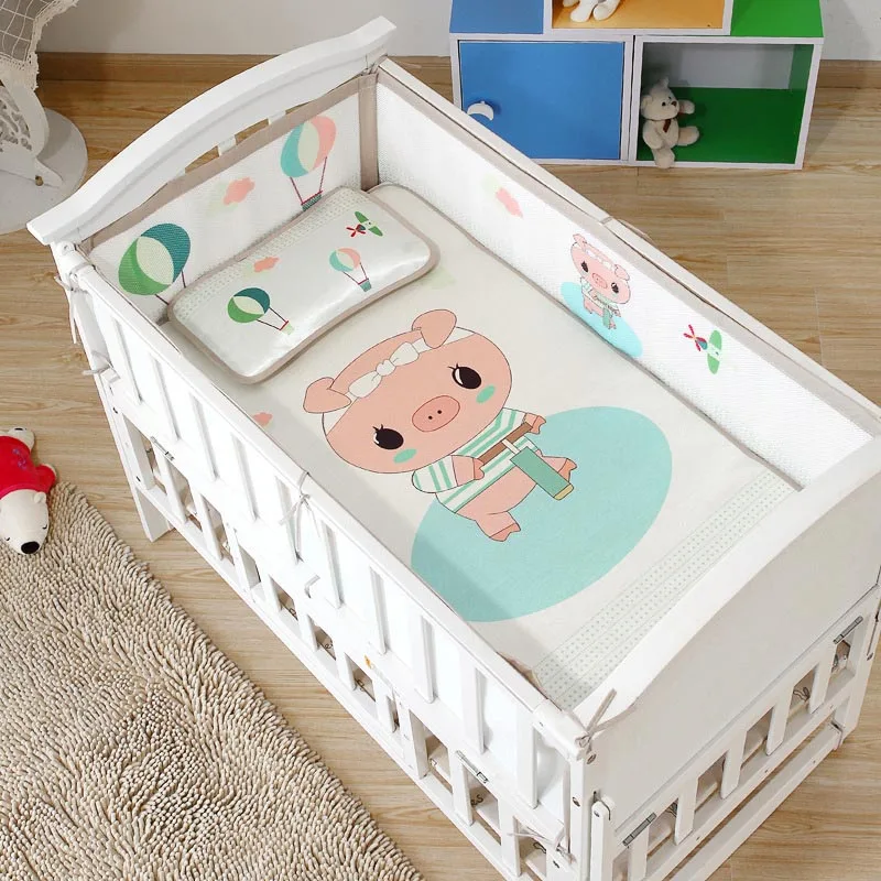 Baby Bed Bumpers Polyester Baby Crib Protector Cartoon Washable Cot Bumpers In Crib For Newborns Multicolor Cot Bumper 120x60cm - Color: 3
