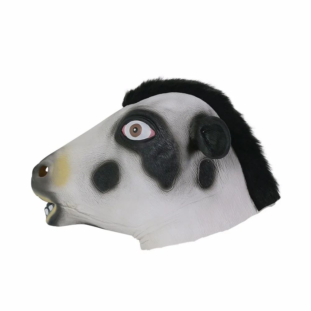 Cute Cow  Halloween Animal Head Full Face Adults Mask  For Cosplay Latex Breathable Good Quality Dress Party (3)