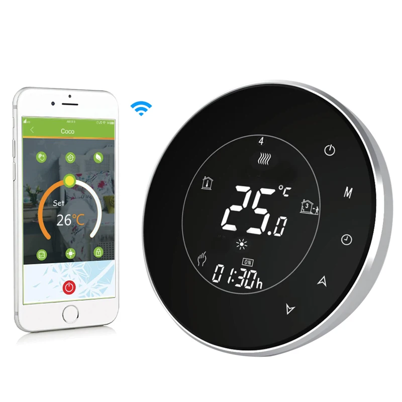 

BHT-6000-GCLW WIFI Water/Gas Boiler Thermostat Backlight 3A Weekly Programmable Temperature Controller LCD Touch Screen