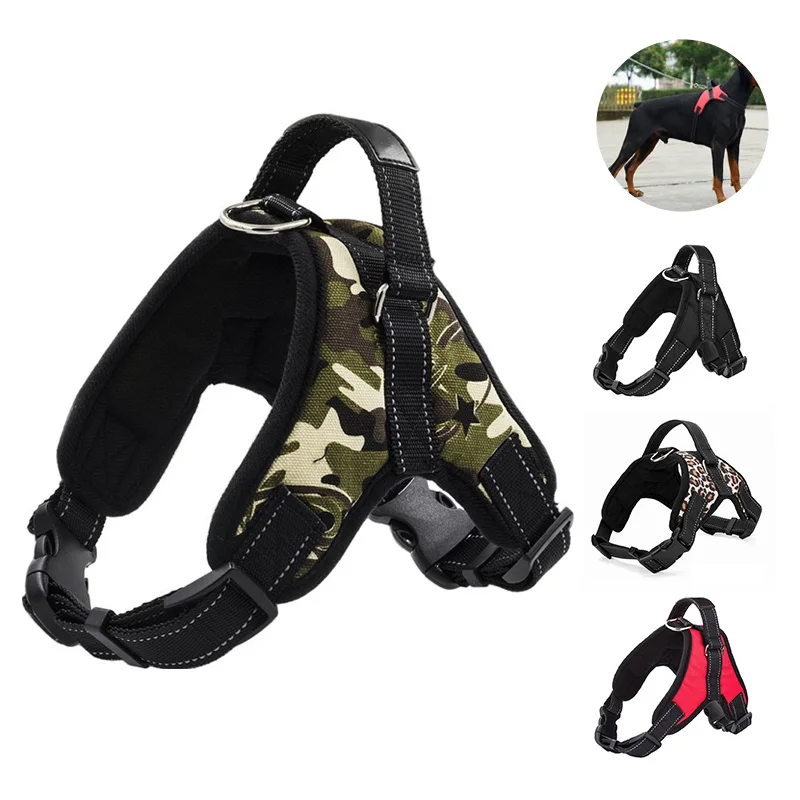 Pet Dog Collar Harness Nylon Solid Length Adjustable Walk Out Hand