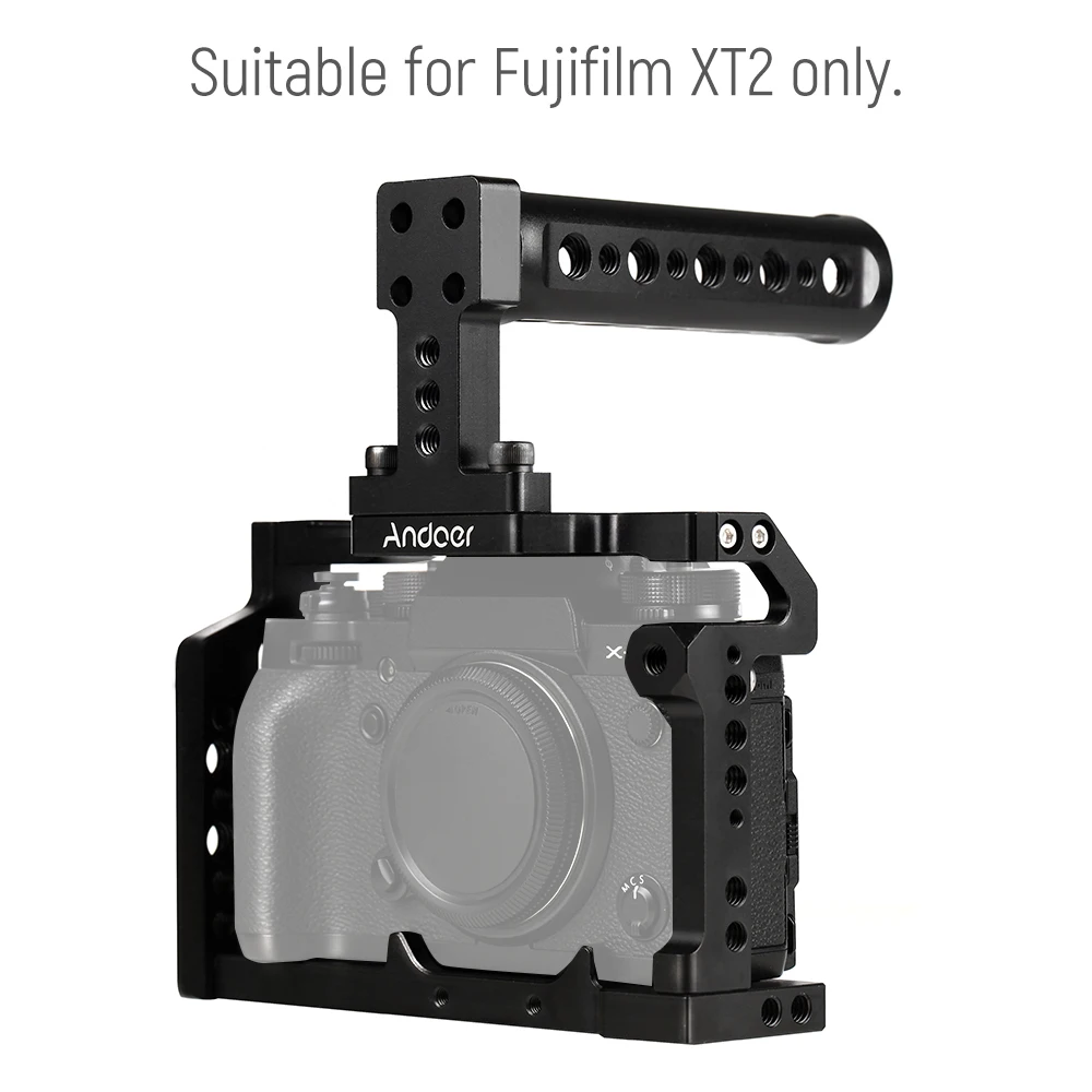 Andoer система изготовления пленки видеокамера клетка стабилизатор для Fujifilm XT2 алюминиевый сплав камера клетка стабилизатор высокое качество