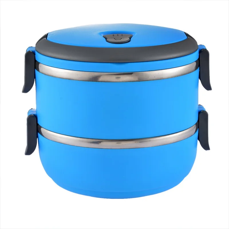 Hifuar 1 шт. 4 цвета школьная коробка для обеда из нержавеющей стали Bento Box термос для еды с контейнерами термический контейнер коробка ланч - Цвет: blue