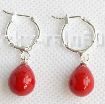 

FREE shipping> >>> Dangle 2 piece 10X12mm drip red south sea shell pearls Earrings E9668