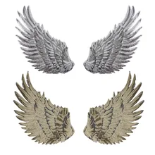 Patchs à paillettes ailes d'ange pour vêtements d'enfants, Patch brodé à coudre, Motif autocollant appliqué pour tissu, DIY bricolage, 1 paire