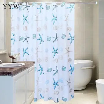 

Waterproof Mildew Peva Modern Shower Curtain Starfish Partition Fresh Seaside Style Bath Screens Bathroom Curtain Forshower Room