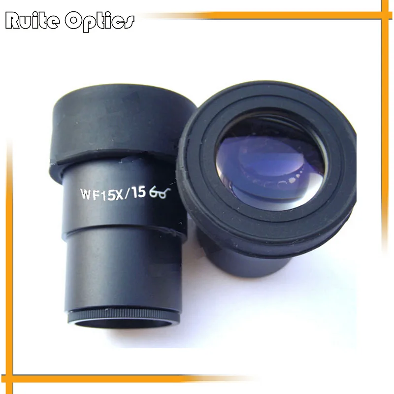 

15x High Eye Point Microscopes Eyepiece Wide Field WF15X 15mm Stereo Microscope Eyepieces Mounting Size 30MM w/ Folding Eye Cup