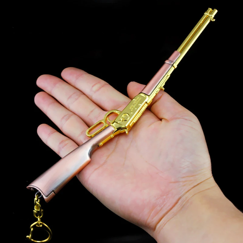 

1 PCS PUBG Suppository Rifle 7.6 Chester M1894 Gold color Alloy Win94 Gun Model for Boy's Gift Outdoor Fun