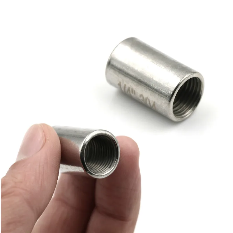 

304 Stainless Steel Round Nut Rod Pipe Fitting Connector Adapter 1/4" BSP Female Threaded
