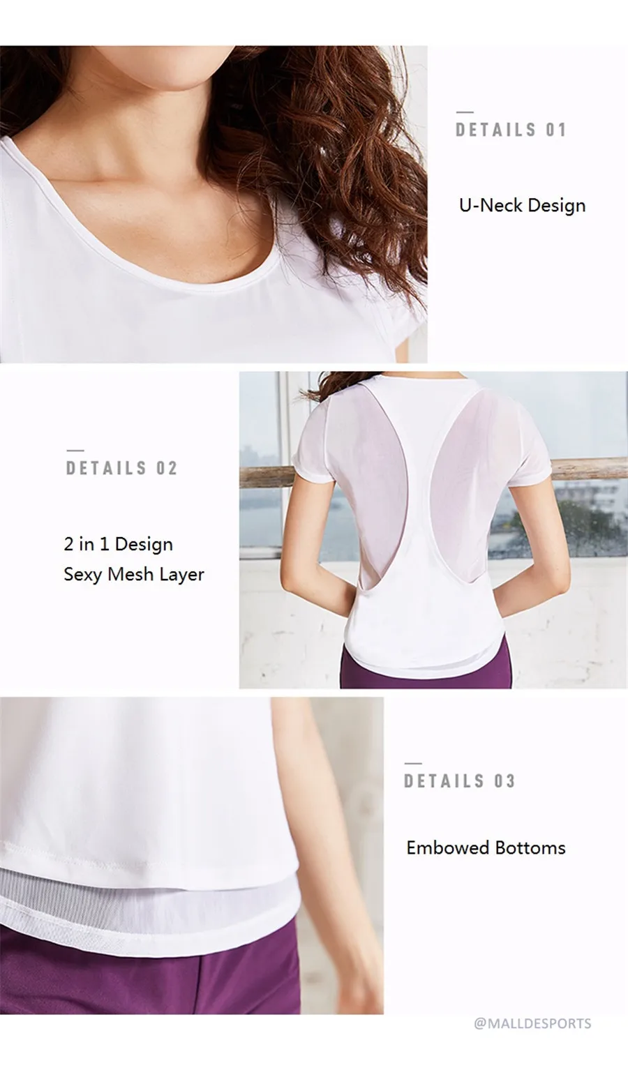 Camisas 2 em 1 Esportes Tops Secagem
