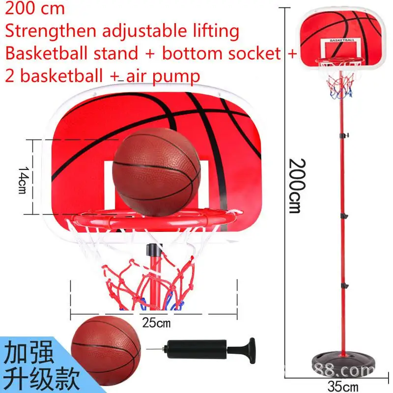 200 см баскетбольная наружная внутренняя спортивная баскетбольная рамка корзины детская чугунная подъемная баскетбольная рама 2 мяча - Цвет: NO6