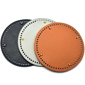 Bag Circle Bottoms with Holes and Gold Rivets Screws Leather Bottom for Handbag Shoulder Bag Handmade DIY Accessories 19*19cm fasiqi local tyrants gold a bag of crocodile leather handbag with a handbag with a long zipper bag with gold gold
