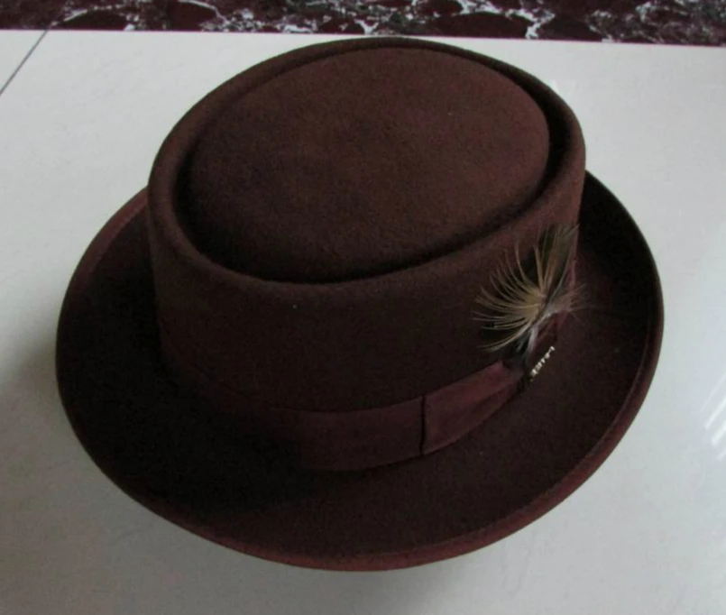 stetson stratoliner Male Fedora Hat Wool Panama Cap Male Fashion Fedoras Hat Woolen Cap Retro Joker Feathers Caps Fedora hat For Man  B-8129 fedora hats for sale