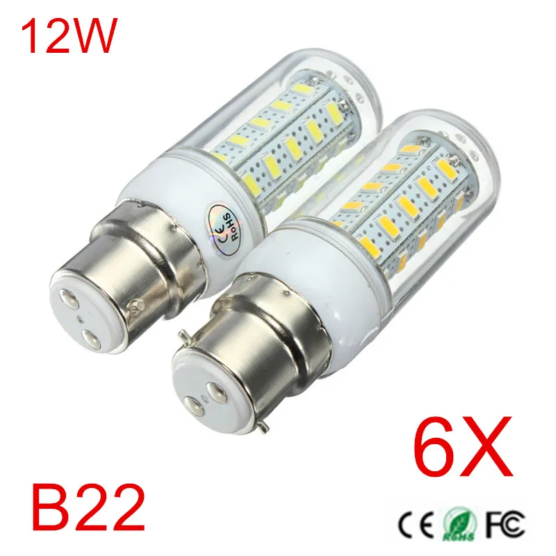 6 шт. высокую яркость 5730 SMD B22 12 Вт Светодиодная лампа AC220V 230 В 240 В 36leds лампа Заменить светодиодный прожектор