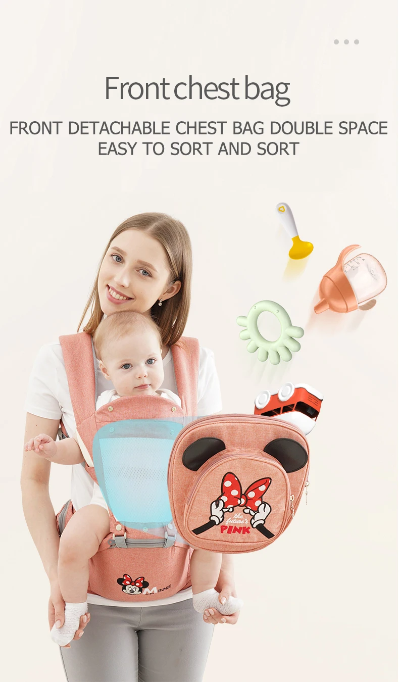 Disney Ergonomic Baby Carrier Backpack Infant Sling Toddler Waist Wrap Carrier Baby Holder Kangaroo Hipsit Minnie newborns 360