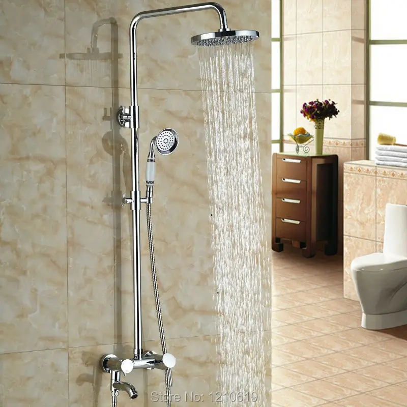 Newly Chrome Plate Shower Tub Faucet Wall Mounted 8