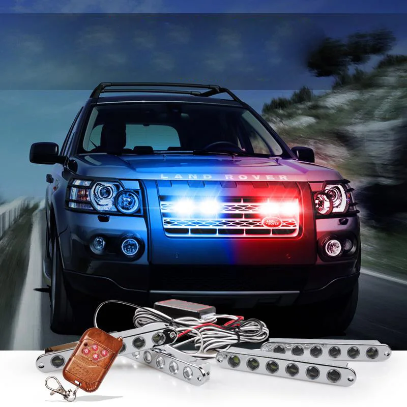RF Wireless Remote Motorcycle Car Led flasher driving light Red blue