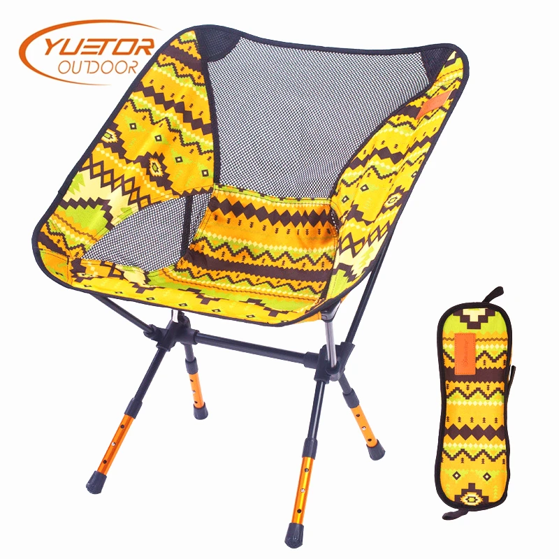 

YUETOR OUTDOOR New Light Chair Portable Garden 7075 Chair Fishing Seat Camping Adjustable Fixed Height Folding Indian Chair